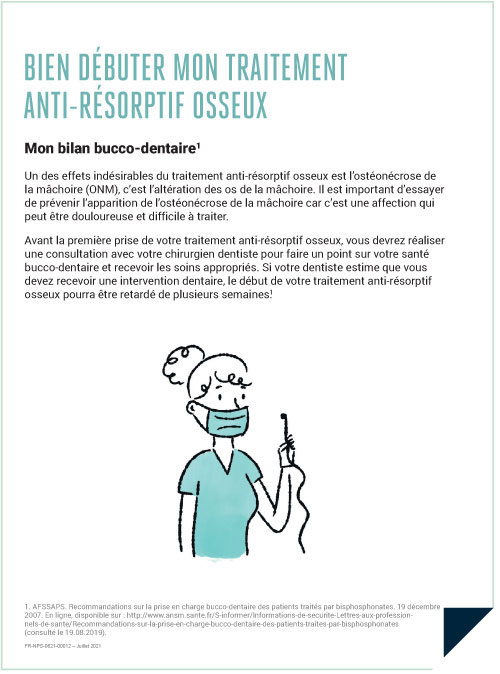 un soignant se préparant à administrer une thérapie osseuse anti-résorptive
